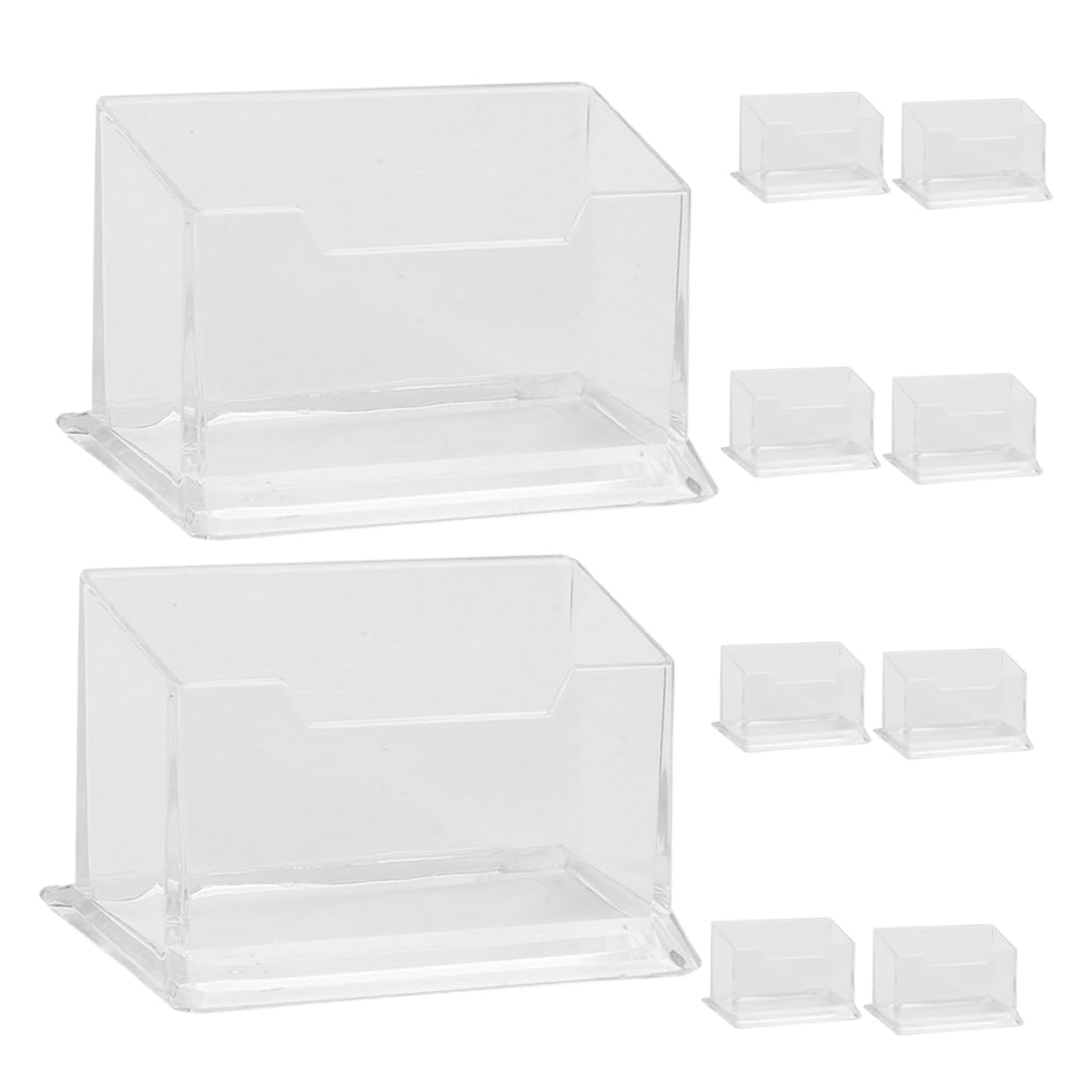 Tarjetero de Oficina Transparente Abs 10 Piezas para Escritorio | Diseño Minimalista, Fácil Mantenimiento, Uso en Espacios Profesionales, Soporte de Mesa para Tarjetas