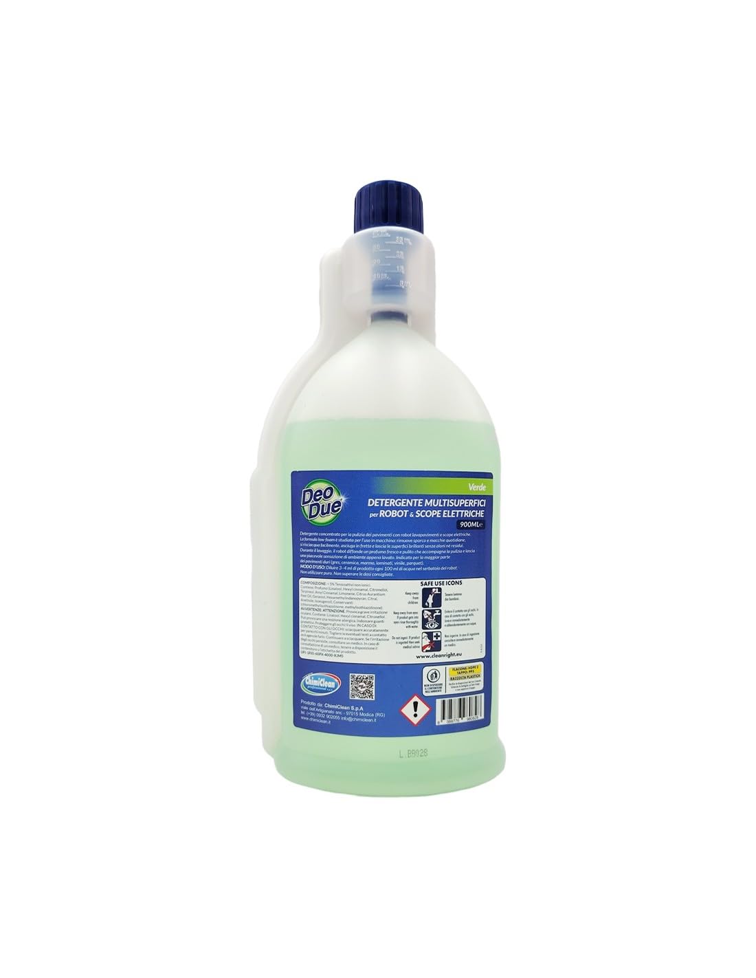 Pacchetto di prova Deo Due Detergente concentrato per la pulizia dei pavimenti con robot aspirapolvere e aspirapolvere per la polvere 3 x 900 ml / 3 Varie profumazioni + Beni Culinari Portachiavi