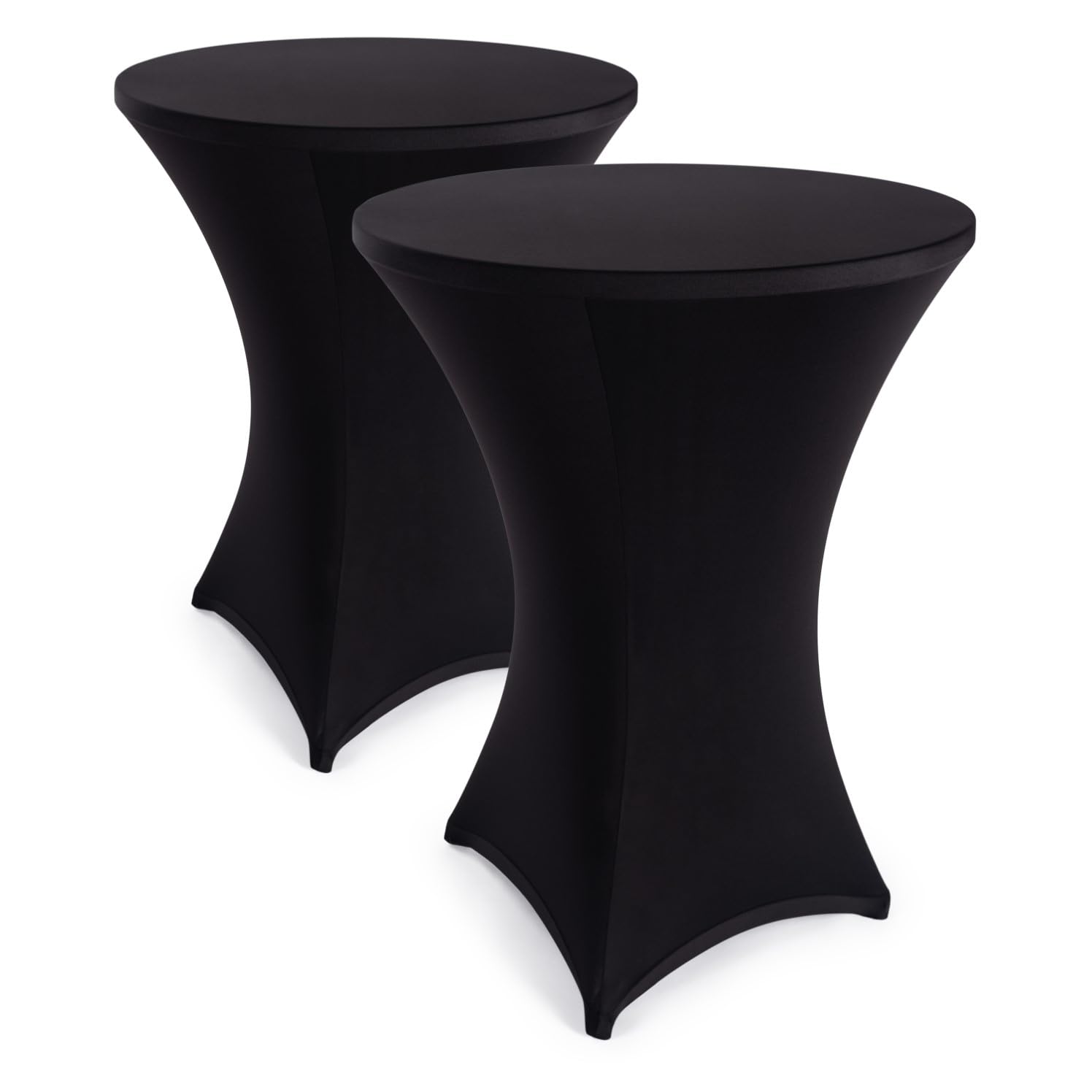 Blumtal Mantel de Mesa Redonda Ø 60-65 cm Set de 5 - Oeko-Tex Certificado - Elegantes Manteles de Mesa estirables - Funda Lavable en Lavadora Ideal para Catering o Cocteles - Mantel Negro