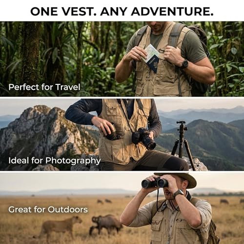 Image of Humvee Utility Vest with 21 Pockets -Travel, Safari, Hunting, Camping, 100% Cotton, Tactical Jacket for Men & Women