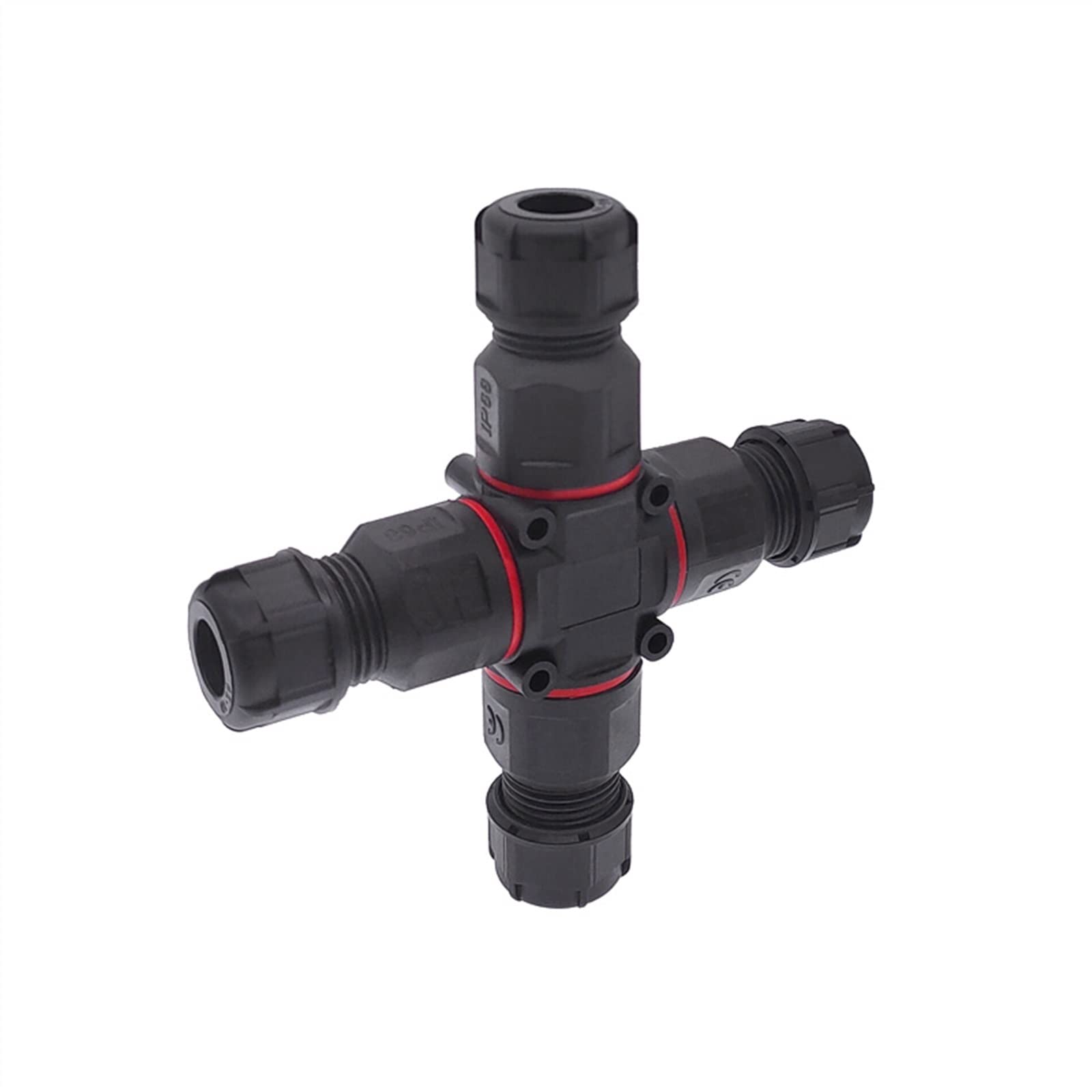 Conector X eléctrico Industrial Led de 3 pines y 4 vías IP68 L20 conectores de forma cruzada de Cable de cuatro vías 1 Uds