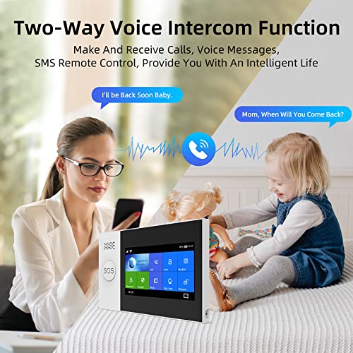 Pgst PG107-B 4.3Inch Full Touch Screen,Wifi+Gsm/4G Home Smart Alarm Security System Kit,Diy Wireless Burglar Alert System,Motion Detector,Door Sensor,External Siren,Work thumb #2