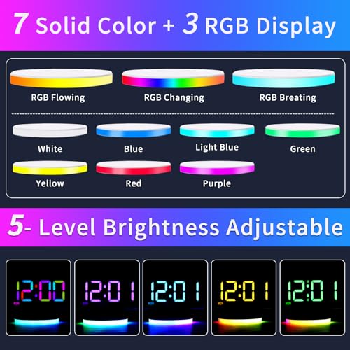 Bestcool Alarm Clock with Wireless Charging, Adjustable LED Digital Clock Large Display Bedside Clock with Dynamic RGB Light USB Charger Dual Alarms Snooze Mirror Clock for Bedroom, Office, Gift Bestcool Alarm Clock with Wireless Charging, Adjustable LED Digital Clock Large Display Bedside Clock with Dynamic RGB Light USB Charger Dual Alarms Snooze Mirror Clock for Bedroom, Office, Gift