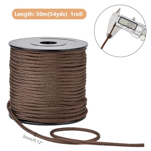 PH PandaHall 50m Brown Nylon Rope - Image 2