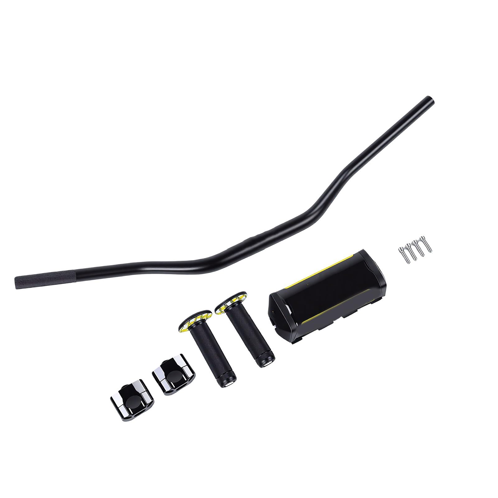 Greensen Kierownica Roweru Terenowego 7/8 Cala 22 Mm Uniwersalna Kierownica ATV, Aluminium 6061 T6 z piankową podkładką Miękkie Uchwyty Zestaw Podpórek, Anodowany Zamiennik dla CRF YZF KXF KLX RMZ