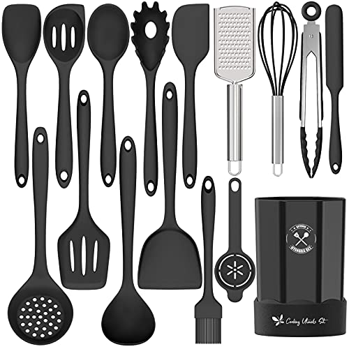 Silicone Kitchen Utensils Set, 16-Piece Silicone Cooking Utensils by Deedro