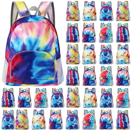 Patelai 48 Pcs 17" Backpacks in Bulk for Kids Wholesale Back Pack Lightweight Bookbags for Boys Girls School Outdoor Travel(Tie-dye Color)