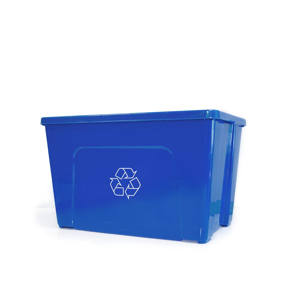 good natured Curbside Recycler, 14 Gallon / 53 Liter â€“ Recycling Bin for Curbside Recycling - Plant Based, BPA-Free Recycling Bin with Recycling Logo, Blue
