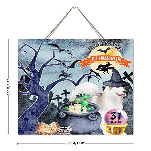 Plaque décorative en bois rustique de qualité supérieure pour fête d'Halloween