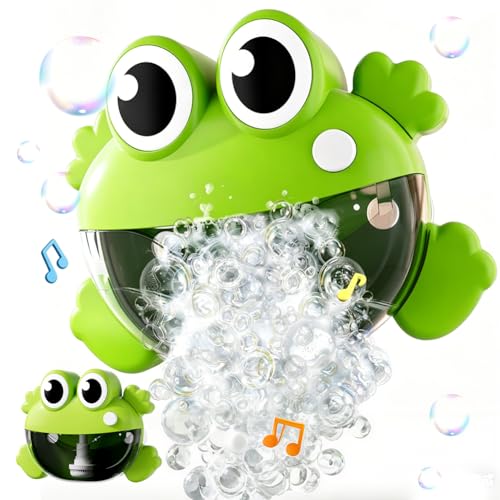 Frog Baby Bath Toys Frog Bath Bubble Machine Automatic Musical Bubble Machine Bathtime Bathtub Toy Bubbles Maker Toys with Music Fun Shower Toy Gifts for Kids