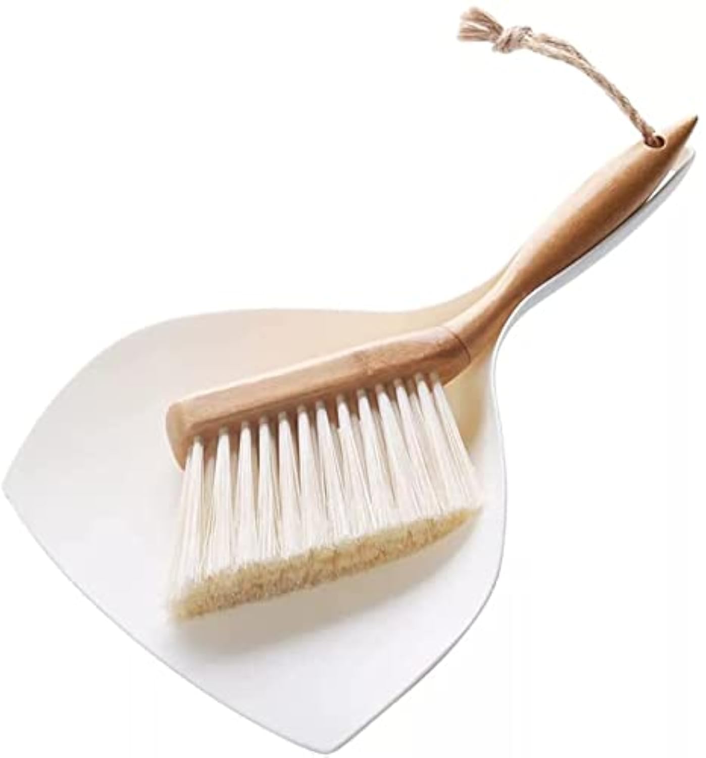 Set de 2 balais et pelle à poussière en bambou et plastique