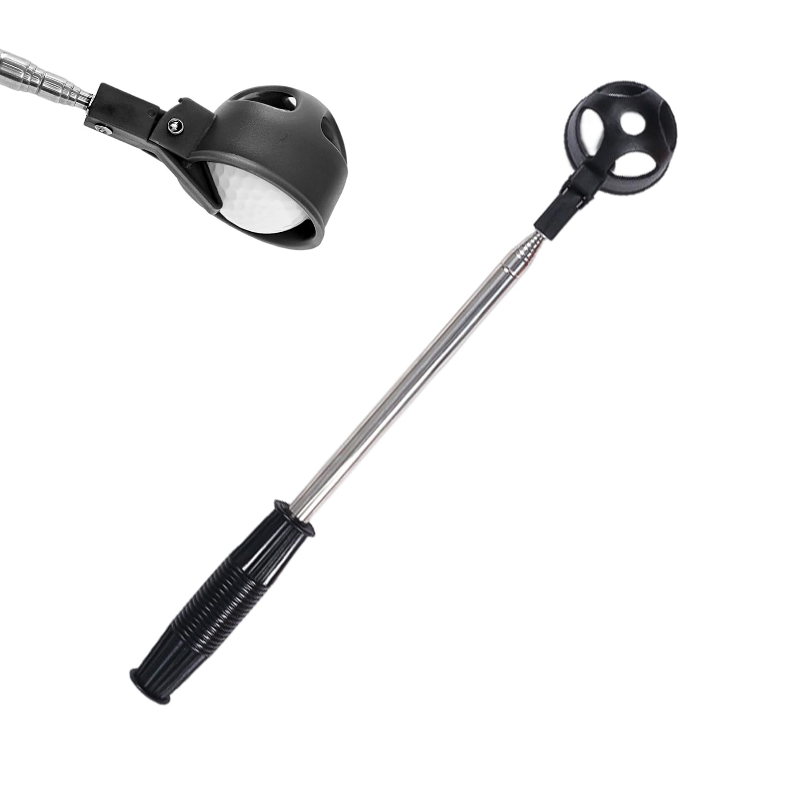 JASOLYI Golf Ball Retriever, Portable Retractable Telescopic Scoop Saver Pick Up Golf Ball Grabber with Locking Clip