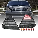 USR DEPO 00-06 W220 S-Class LED UPGRADE Replacement Facelift Rear Tail Lights (Left + Right) Compatible with 2000-2006 Mercedes Benz W220 SClass (Smoke Lens, Plug and Play, Bulbs Included, 2PC Set)