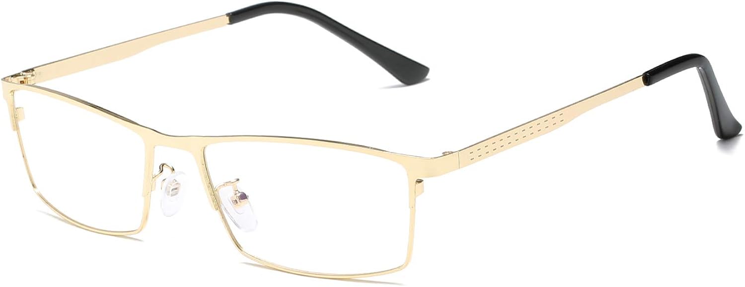 Konikit Blue Light Blocking Glasses for Men Anti Eye Strain/Glare Rectangle Eyewear Non Prescription Clear Lenes 5006