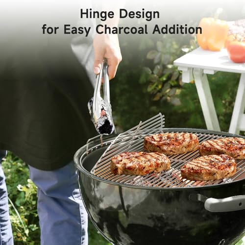 SHINESTAR Hinged Grill Grate, Fits for Weber 22\" Charcoal Grills, 21.5\" BBQ Cooking Grate Compatible with Original Kettle, Master Touch, Performer, and Jumbo Joe Premium