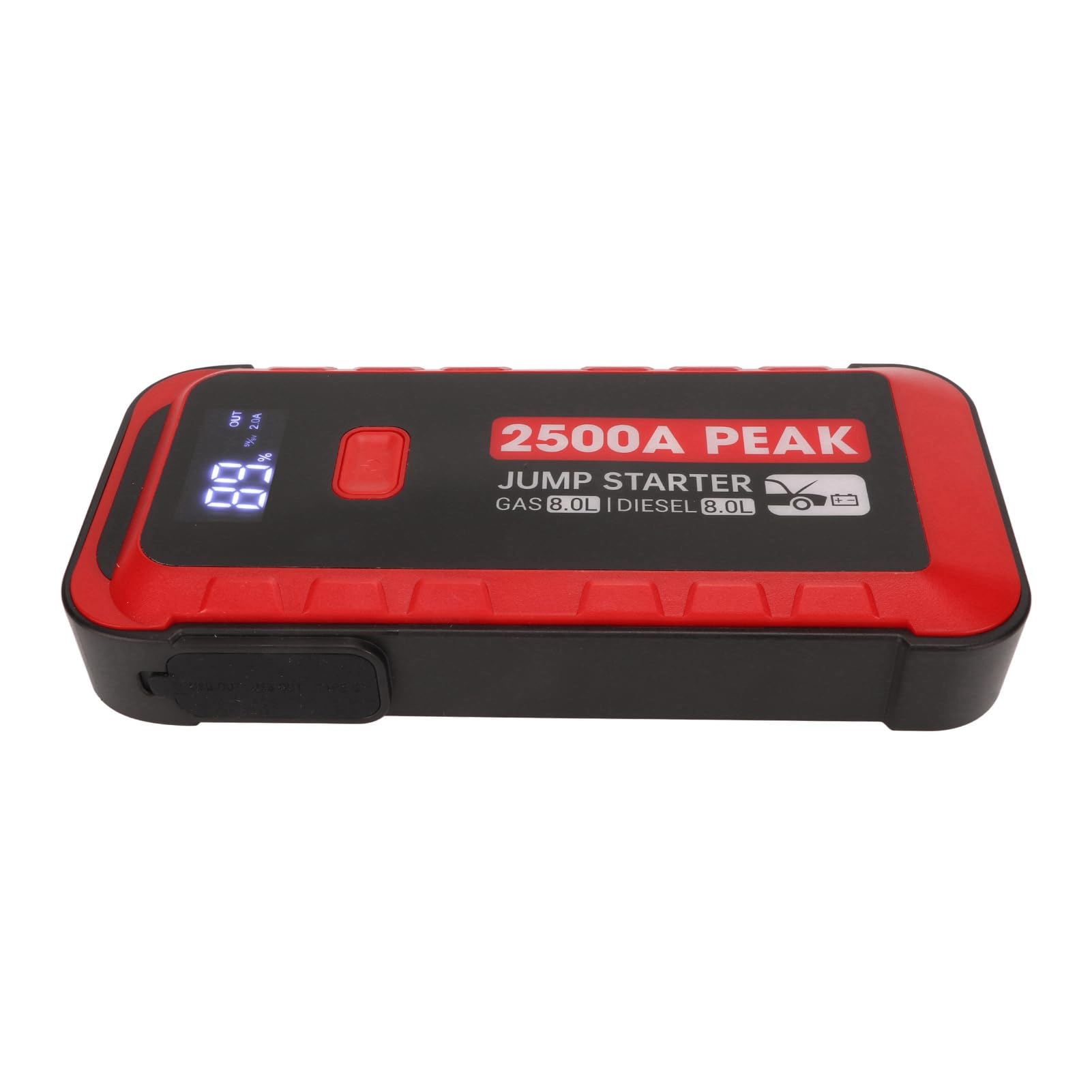 Arrancador de Batería de Coche 2500A 25800mAh USB Carga Rápida Portátil para Vehículo de 12V Camping