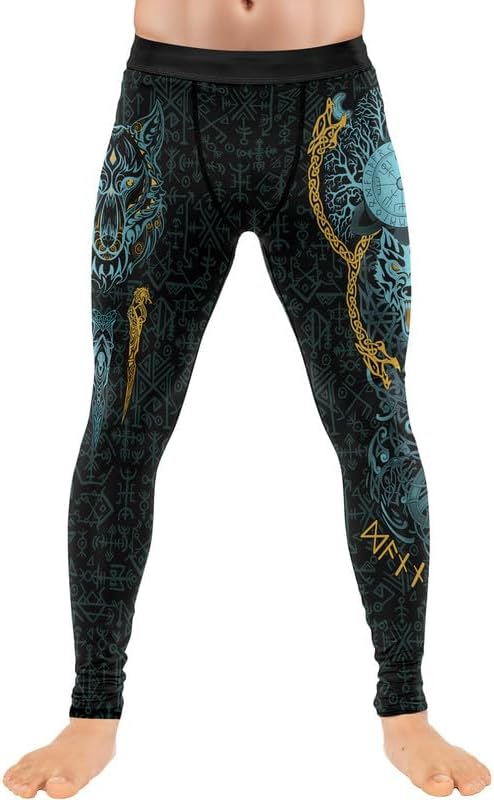 Viking Men's Compression Spats BJJ Men Tights for Working Out Training MMA Jiu Jitsu Grappling