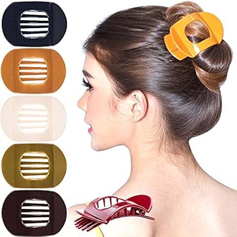 RC ROCHE ORNAMENT 6 Pcs Womens Square Strong Grip Secure Hold Inner Teeth Styling Plastic Comfortable Curve No Slip Beauty Accessory Girls Ladies Claw Clamp Clip, Medium Classic Multicolor Cover