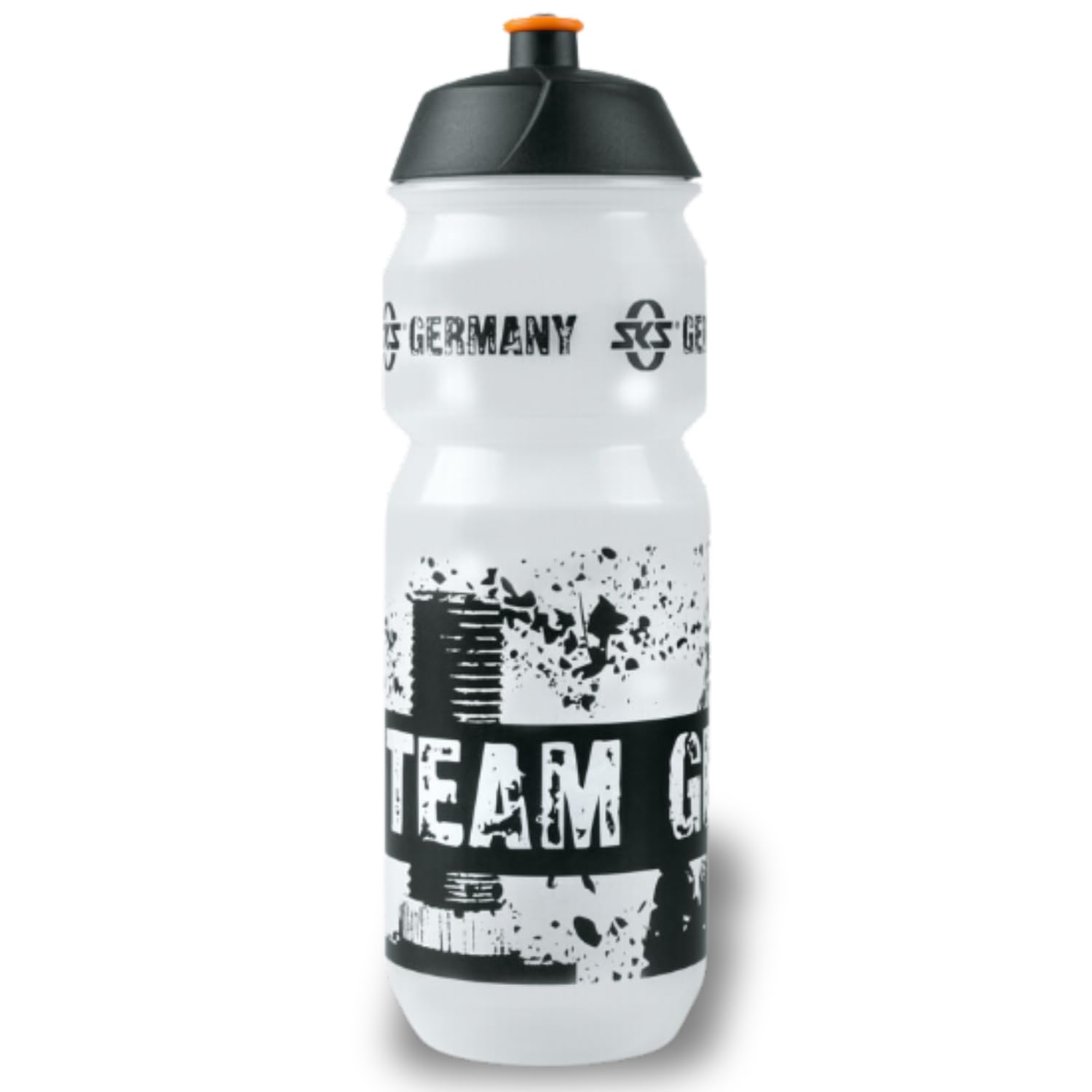 SKS GERMANY TEAM GERMANY BOTTLE LARGE 750 ml drinking bottle in sporty design (accessories for all common bottle cages, leak-proof push-pull valve, ergonomic shape, removable lid)