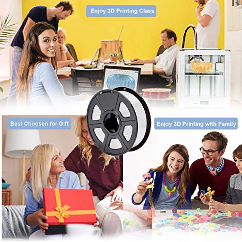 SUNLU PLA Plus 3D Printer Filament, PLA+ filament 1.75mm, netjes gewikkeld filament, robuust 3D filament, compatibel met 3D FDM printers, maatnauwkeurigheid +/- 0.02mm, 1kg Spoel (2.2pond), Wit - Image 8