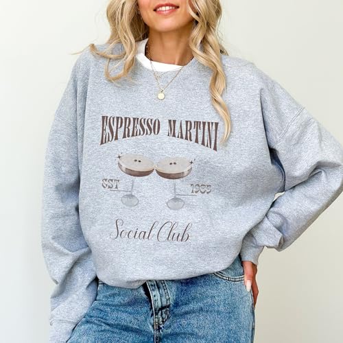 Expresso Martini Social Club Sweatshirt, Cheers Drink Shirt, Cute Drinking Tee Gift, Xmas Wine Hoodie Present, Cocktails Lover Gift, Cozy Winter Shirt, Retro Oversized Shirt, Xmas Party Gift2