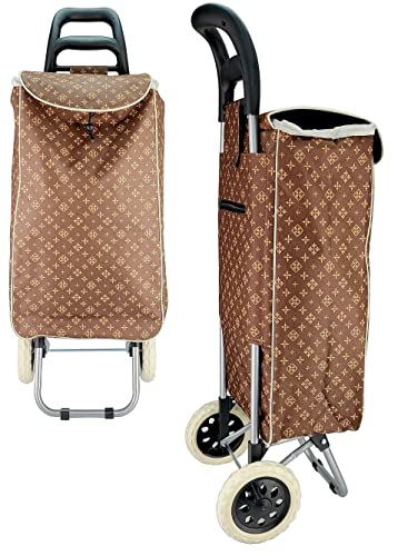 Einkaufstrolley/leichte robuste wetterfeste Konstruktion & Tasche (ca. 40L Stauraum)/ wendige leichtläufige Räder (Ø16cm… – Bild 3