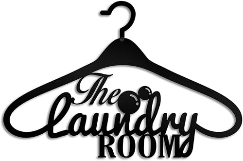 Kas Home Decoración rústica para cuarto de lavado, decoración rústica de metal vintage, decoración colgante para cuarto de lavado, hogar,