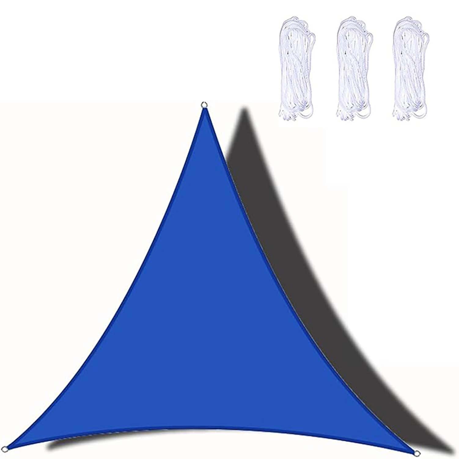 Voile d'ombrage triangle imperméable en tissu Oxford 4,5x4,5x4,5m avec cordes de fixation