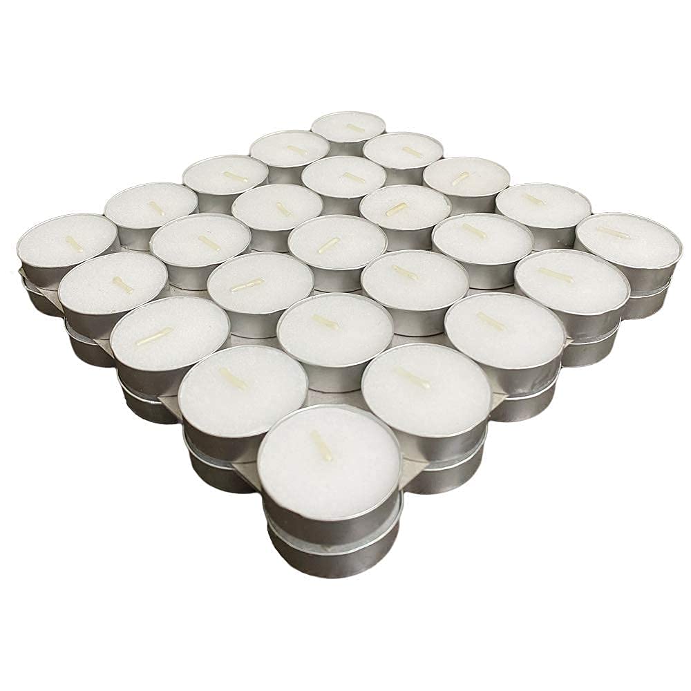FreshwindWhite Tea Light Candles, Smokeless, Unscented, Dripless, Long Lasting Burning for Home and Room Decoration, Table Centerpieces, Birthday Parties, Christmas and Pool (Pack of 50)
