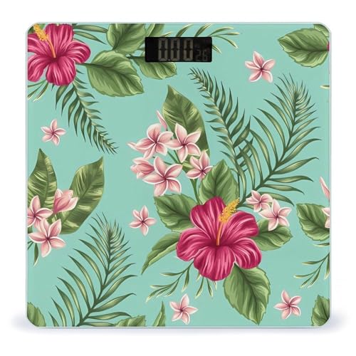 Báscula Digital de Baño con Diseño Tropical y Vidrio Templado miniatura 1
