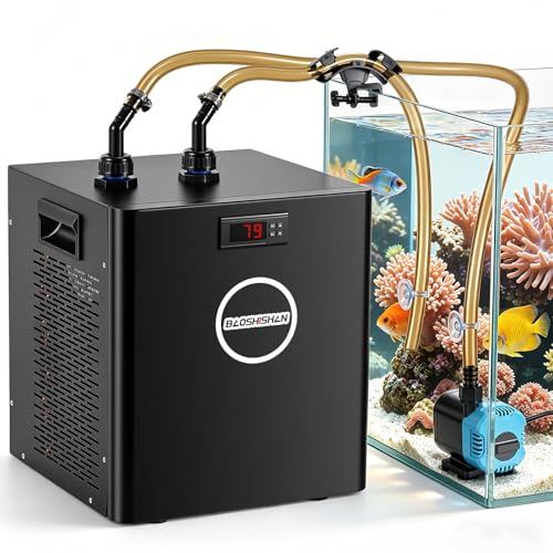 BAOSHISHAN Aquarium Chiller 79gal 1/3 HP Water Chiller for Hydroponics System with Compressor Refrigeration Special Quiet Design for Fish Tank Axolotl Coral Reef Tank (300L)