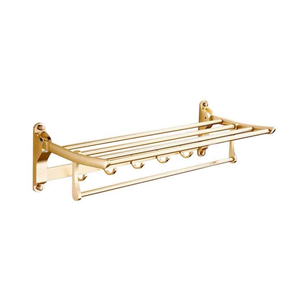 Toallero Toalleros Toalleros Aro Toallero Plegable con Acabado Dorado/Oro Rosa Toallero Colgador de Toallas de Aluminio - Toallero Plateado (Color: Amarillo) (Dorado)
