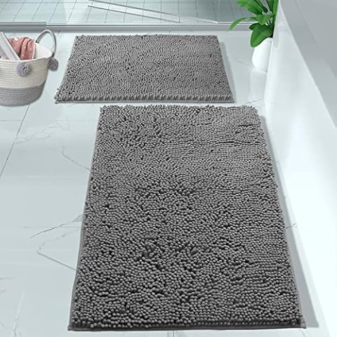 LuxUrux 2 Piece Soft Bath Mat Set Cover