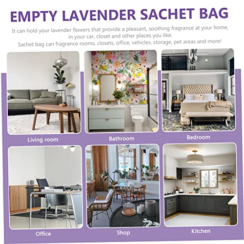 10 bolsas de saquito vacío lavanda para decoración miniatura 2