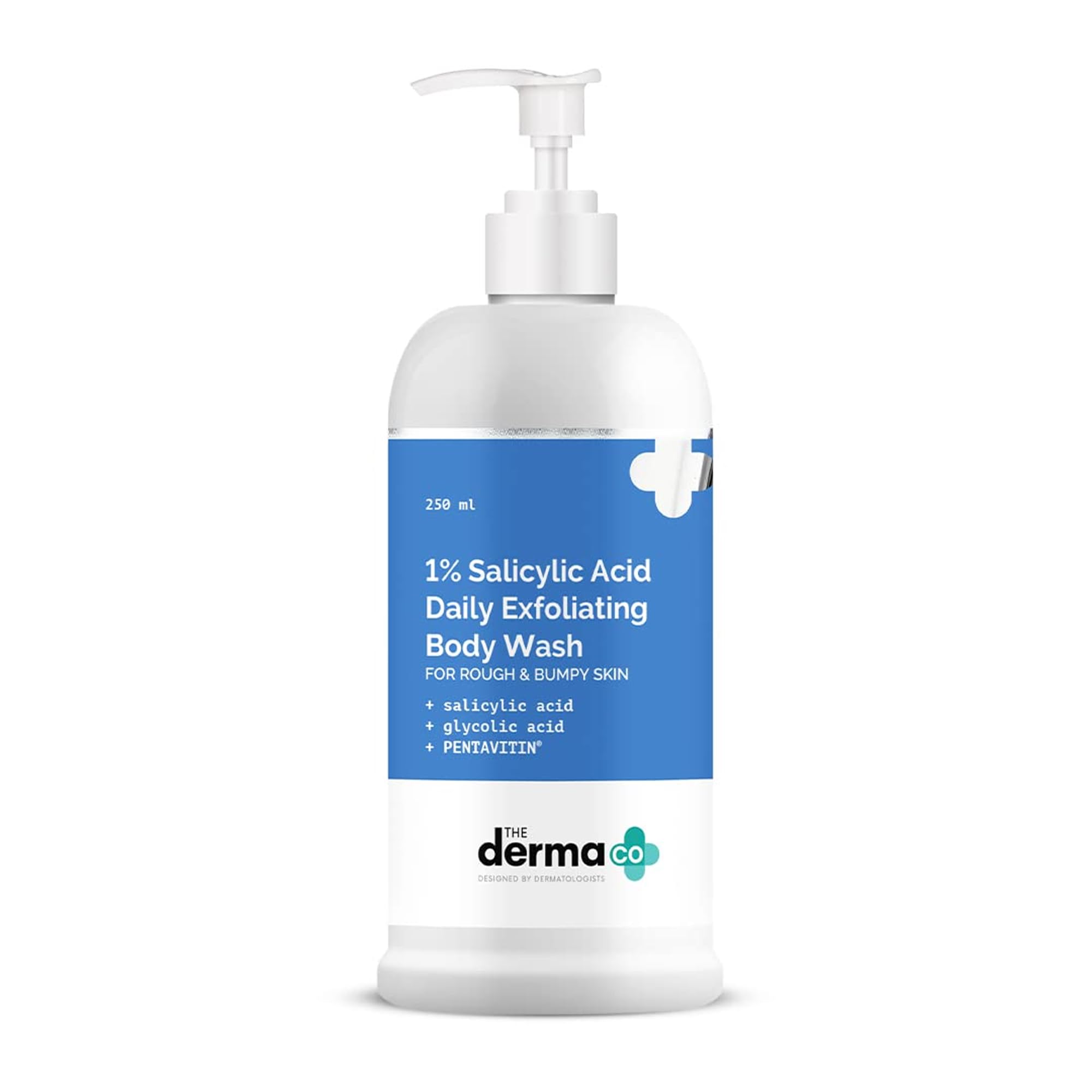 The Derma Co 1% Salicylic Acid Exfoliating Body Wash | Gently Cleanses & Exfoliates | Hydrating Body Cleanser | 8.45 Fl Oz/250ml