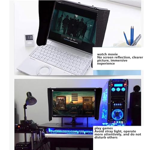SMoonga Sonnenschutz für Laptops, Breite 38–65 cm, verstellbare Monitorblende, kein Lichtaustritt/einzigartige Abdeckung, die Privatsphäre bietet, passt für praktisch alle Laptops von 17 bis 27 Zoll – Bild 4
