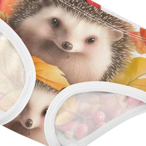 Cotton Toddler Girls Underwear Cute Hedgehog Autumn Leaves Cute Panties Girl Fun Kids Briefs Undies 2t4