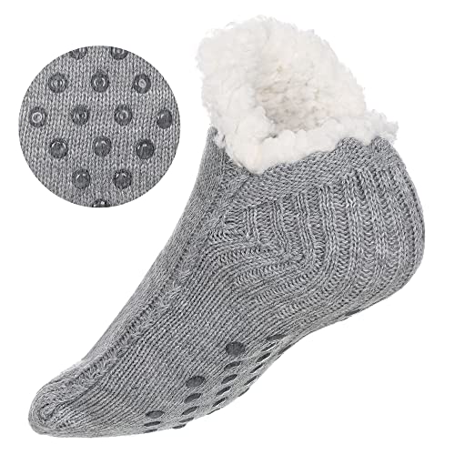 Image of ZYZX Cute Dog Slipper Socks for Women with Grips,Fuzzy Socks Indoor