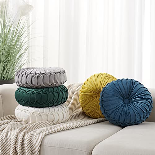 Fouriding Runde Wurf Kissen für Couch dekorative 15 'X 15' Kürbis Runde Samt Kissen für Sofa Bett Stuhl Boden Auto dekorative (Rosa)