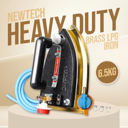 Image of LPG Gas Iron with Brass Base | Heavy Duty 6.5KG Industrial Gas Iron | High-Temperature Steam-Free Press Iron | Commercial Garment Iron for Tailoring & Factories