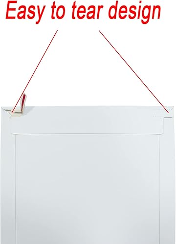 Miniatura 5 de Paquete de 30 sobres rígidos de 6.25 x 8.25 pulgadas, color blanco, autosellado, se mantienen planos, cartón kraft sin doblar, para despegar y