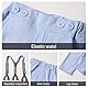 Volunboy Baby Jungen Anzug Set Bekleidung Hemd mit Fliege + Hosenträger Hosen + Barette Strampler Anzug 5 Teilig(6-9 Monate,Himmel Blau,Größe 66)