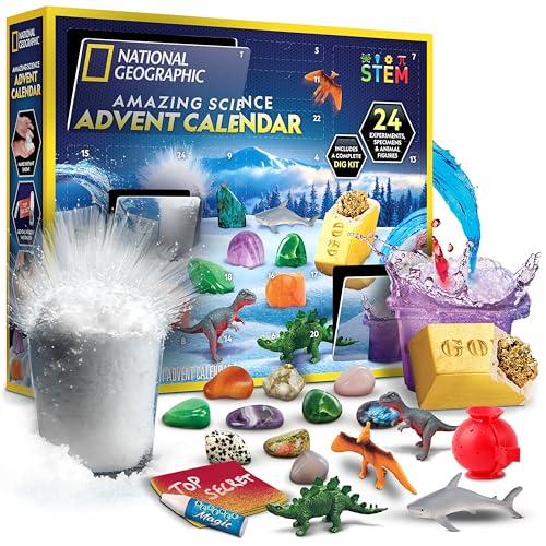 NATIONAL GEOGRAPHIC 2026 Wissenschafts- & Gesteins-Adventskalender 24 Tage voller Experimente Edelsteine & mehr MINT-Projekte für Kinder von 812 Jahren (Englische Anleitung)