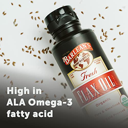 Barlean's Fresh Flaxseed Oil From Cold Pressed Flax Seeds - 7,640Mg Ala Omega 3 Fatty Acids For Improving Heart Health - Vegan, Usda Organic, Non-Gmo, Gluten Free - 32-Ounce #TOP4