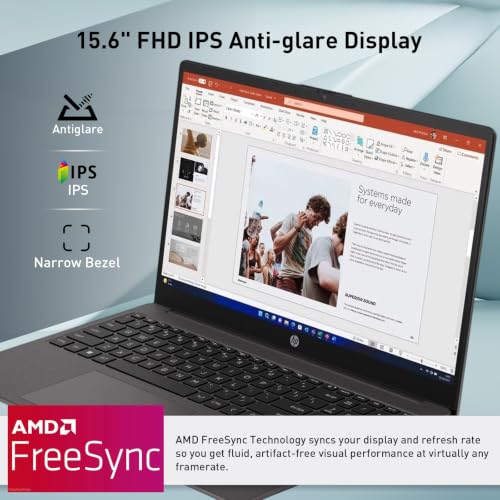 Image of HP 255 G10 Business Laptop, AMD Quad-core CPU, 16GB RAM, 512GB SSD, W11 Pro | 15.6 inch Full HD Display, Webcam w / shutter, Numeric Keypad, Microsoft Copilot, HDMI, Wi-Fi 6, Dark Ash Silver