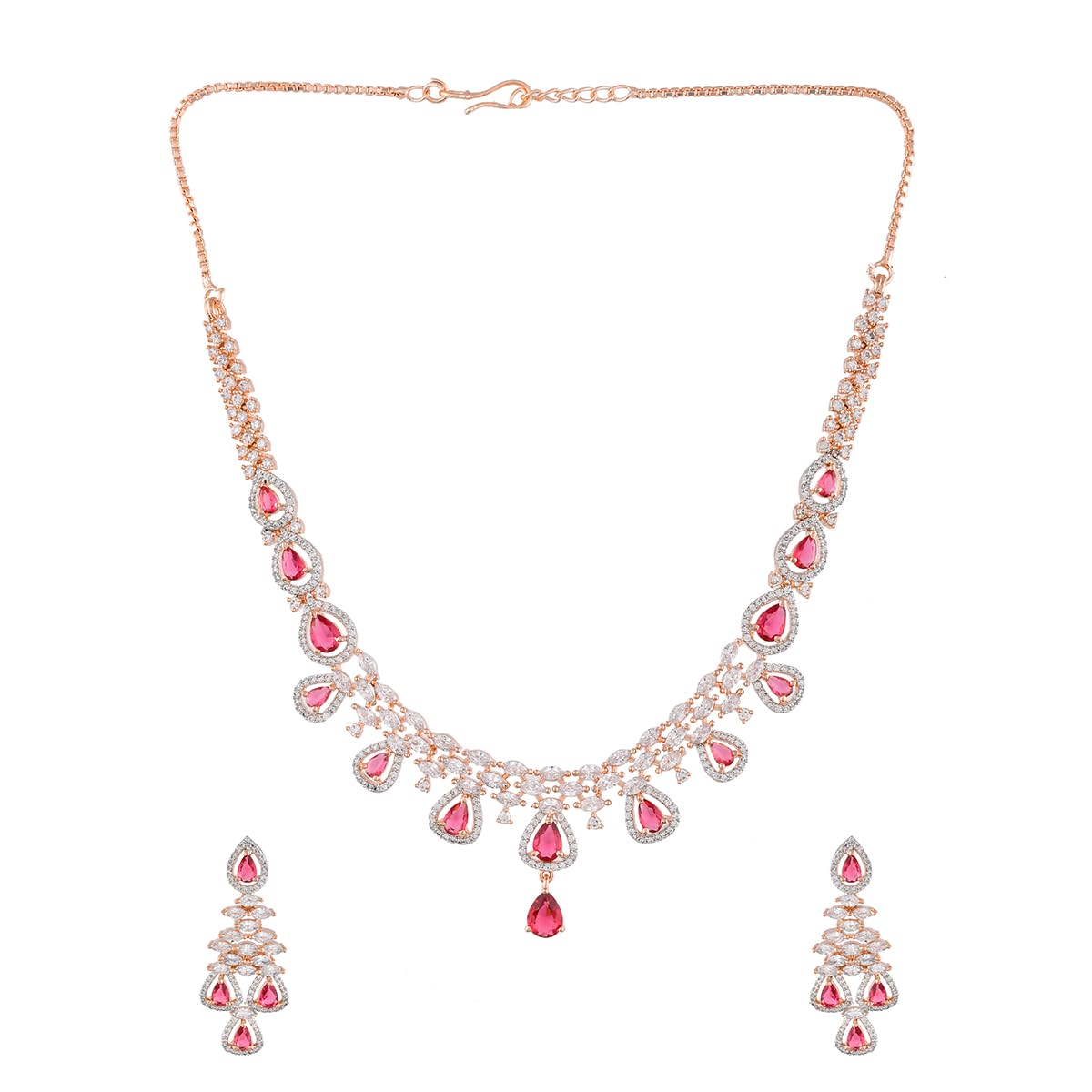 Women's Sparkling Elegance CZ Waterfall Jewellery Set, Gift Ready