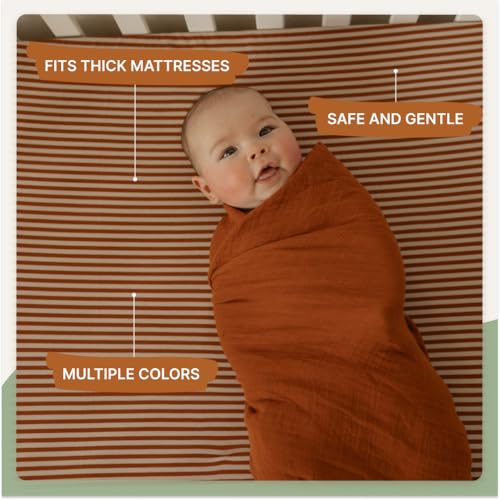 Image of Parker Baby Soft & Durable Fitted Baby Crib Sheets | Snug Fit for Standard Crib Mattresses | Machine Washable, Fade-Resistant & Modern Nursery Designs