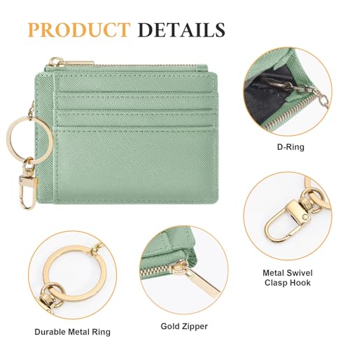 Image of Sodsay Card Case Slim Front Pocket Wallet for Women Credit Card Holder with Keychain | Slim, Front Pocket, Credit Card Holder, with Keychain