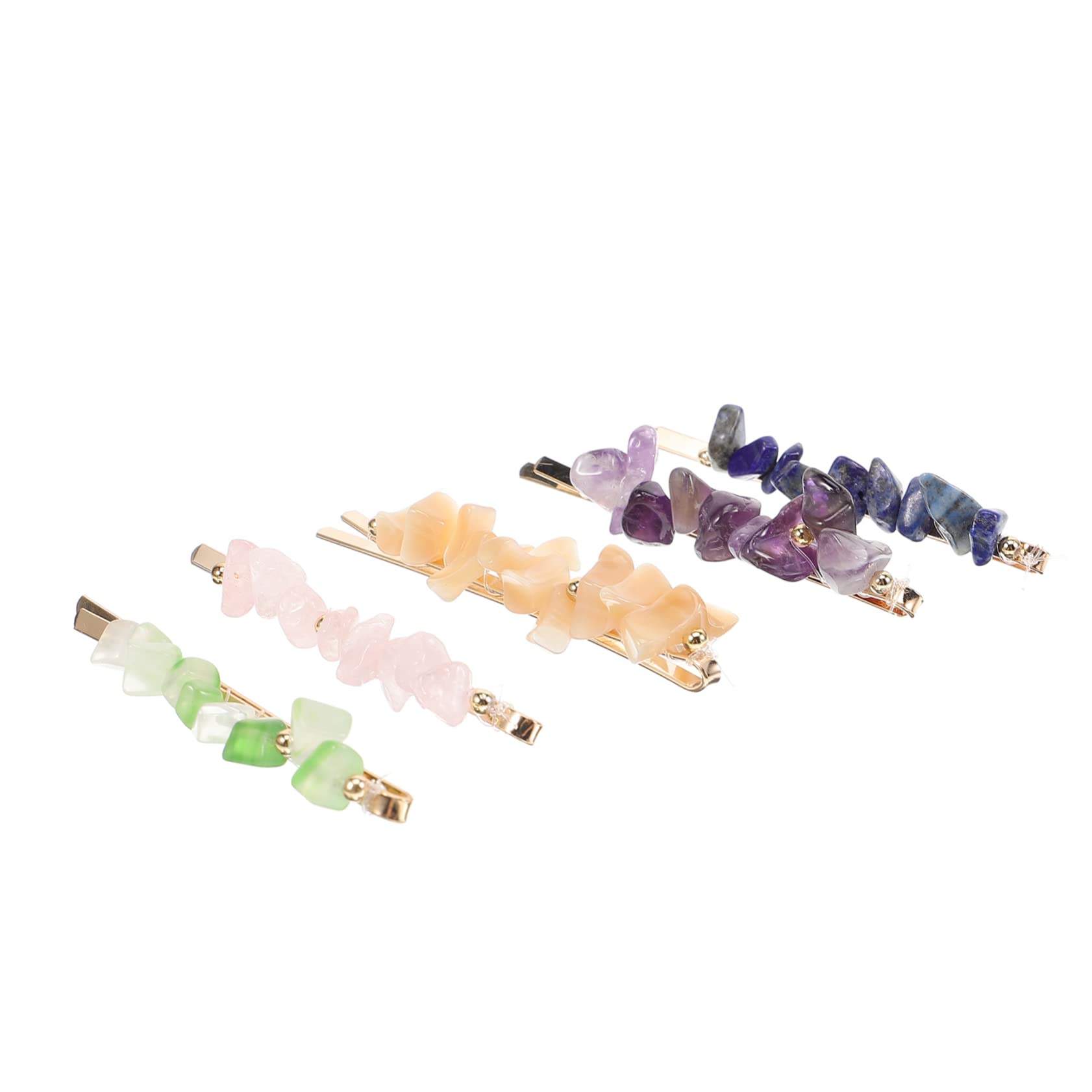 Housoutil 25 Piezas abrazadera de piedra natural pasadores de pelo horquilla de cristal decoración pinza de pelo flequillo pasador de piedras de cristal pinza de pelo de las mujeres Diamante