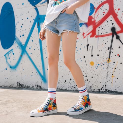 Image of hash bubbie High Top Canvas Sneakers Fashion Walking Shoes